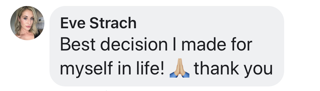 Real testimonial from a recovered client